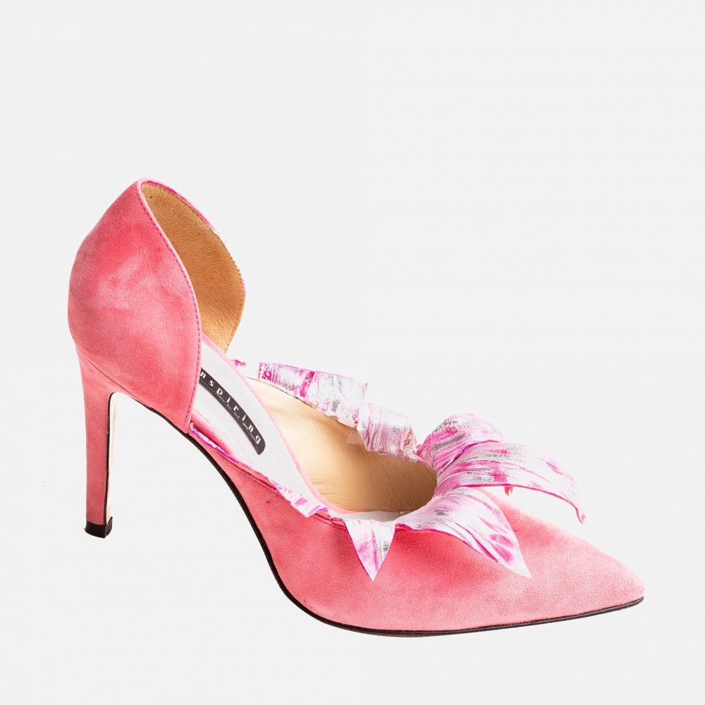 gold Score Clunky Pantofi roz din piele naturală întoarsă - model Serena - Attu by Inspiring  Lux | Attu